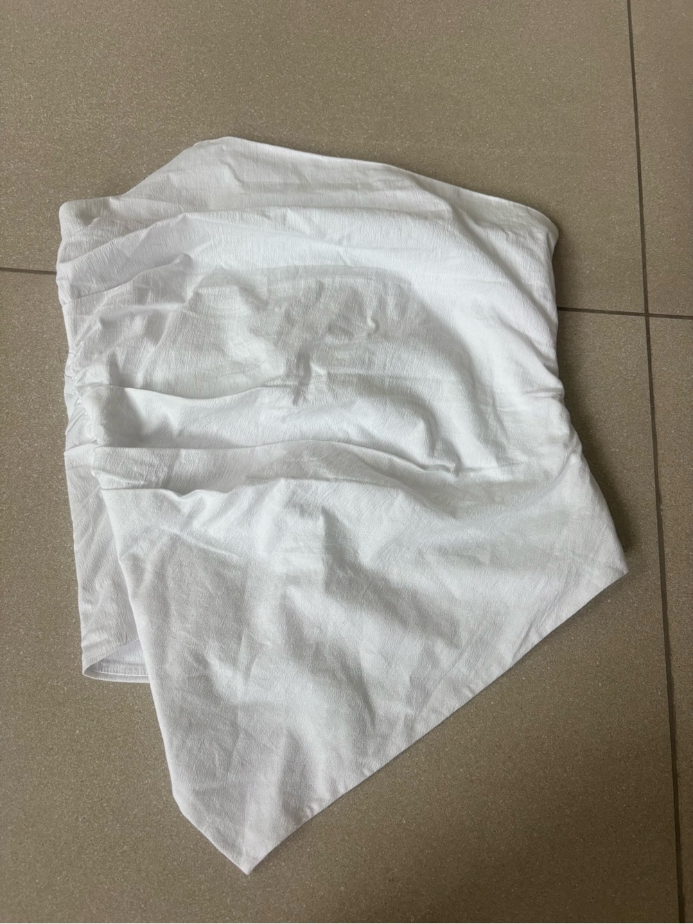 Abercrombie & Fitch White Asymmetrical Cotton Tube Top